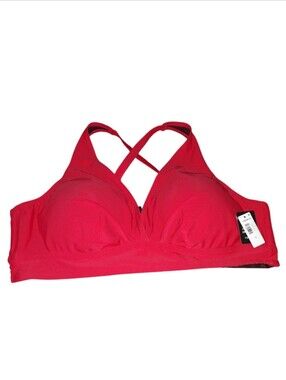 Torrid Women Plus Size Red Lightly Padded Bikini Swim Bathing Suit Top 3X Nwt